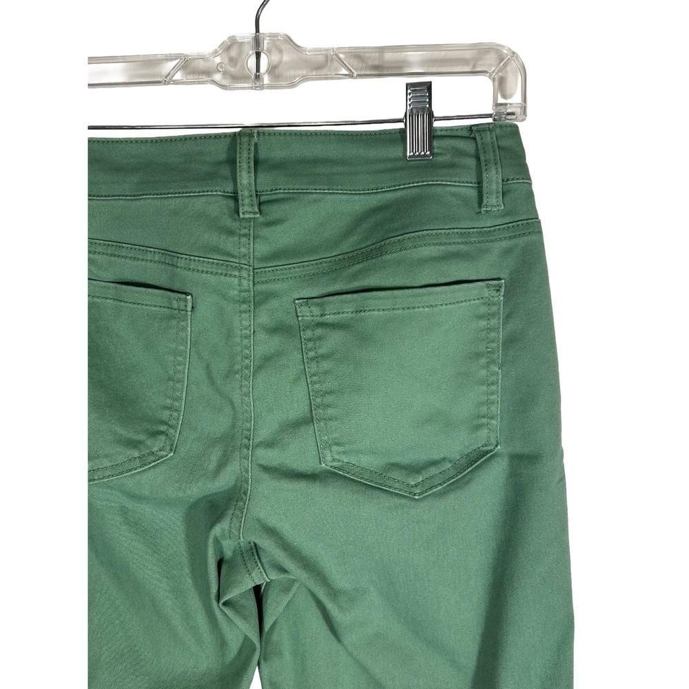 D.Jeans Womens Green Cropped Cuffed Pants Size 4 Stretch Twill Mid Rise 5-Pocket - Picture 4 of 6